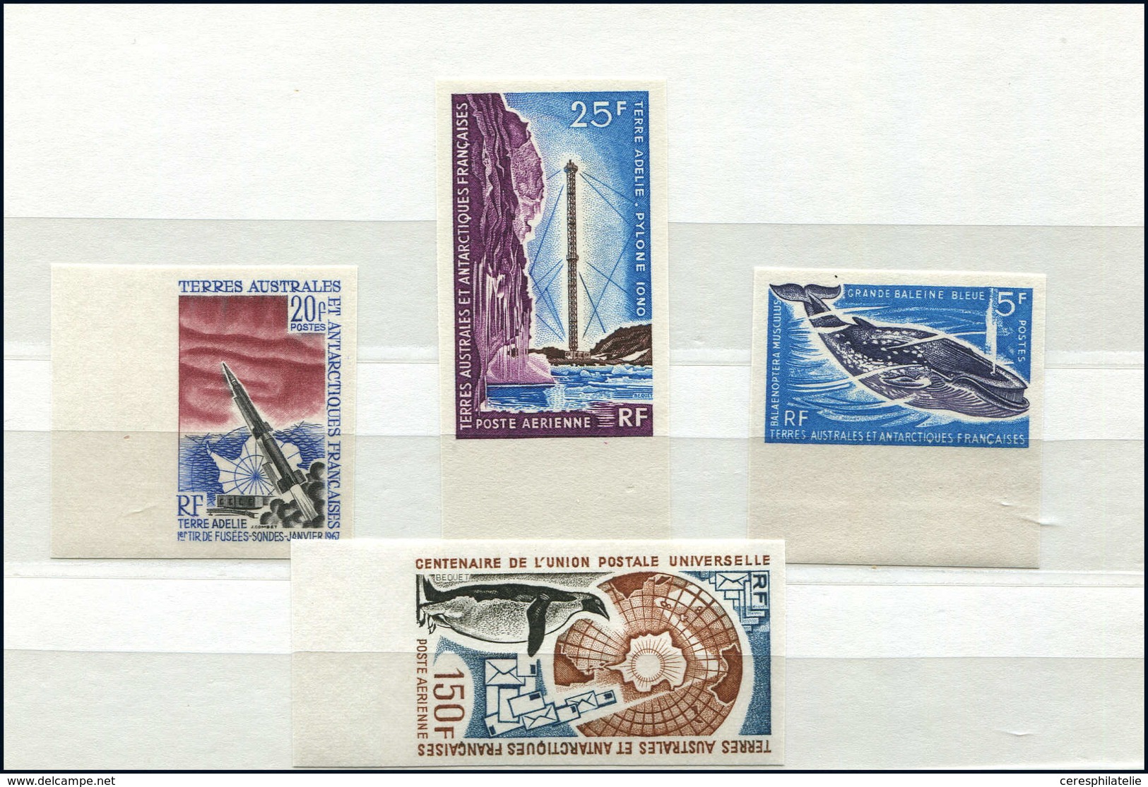 ** T.A.A.F. 3 Non Dentelés Et Un Essai De Couleur Non Dentelé, 1966-1974, TB - Unused Stamps