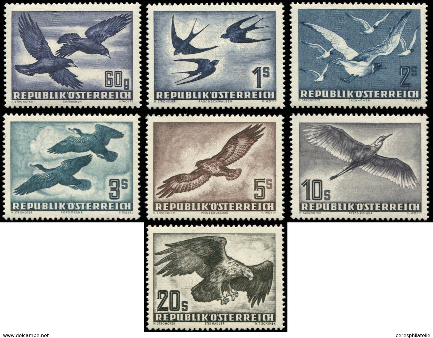 ** AUTRICHE PA 54/60 : Série Oiseaux De 1950-53, TB - Other & Unclassified