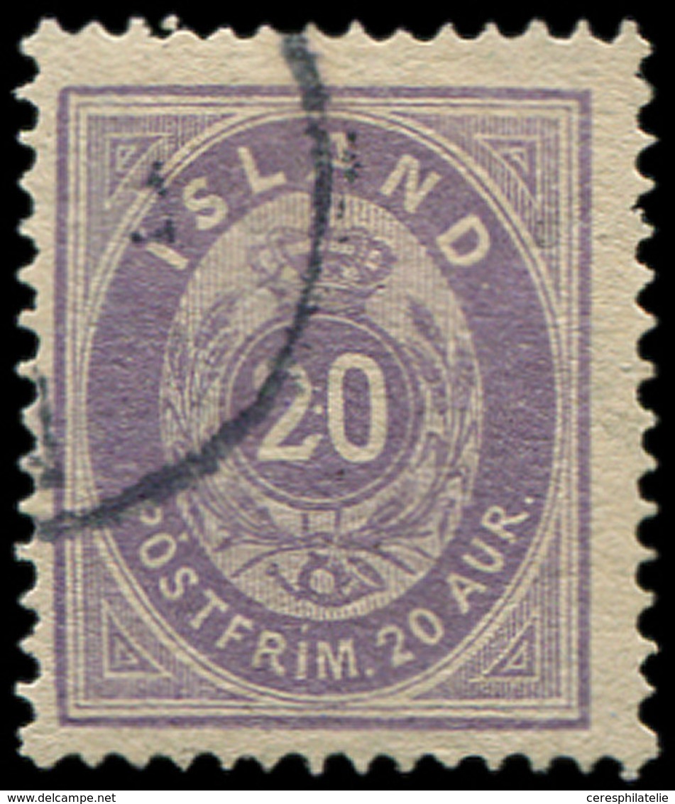 ISLANDE 10 : 20a. Violet, Obl., Filigrane à Cheval, TB - Used Stamps