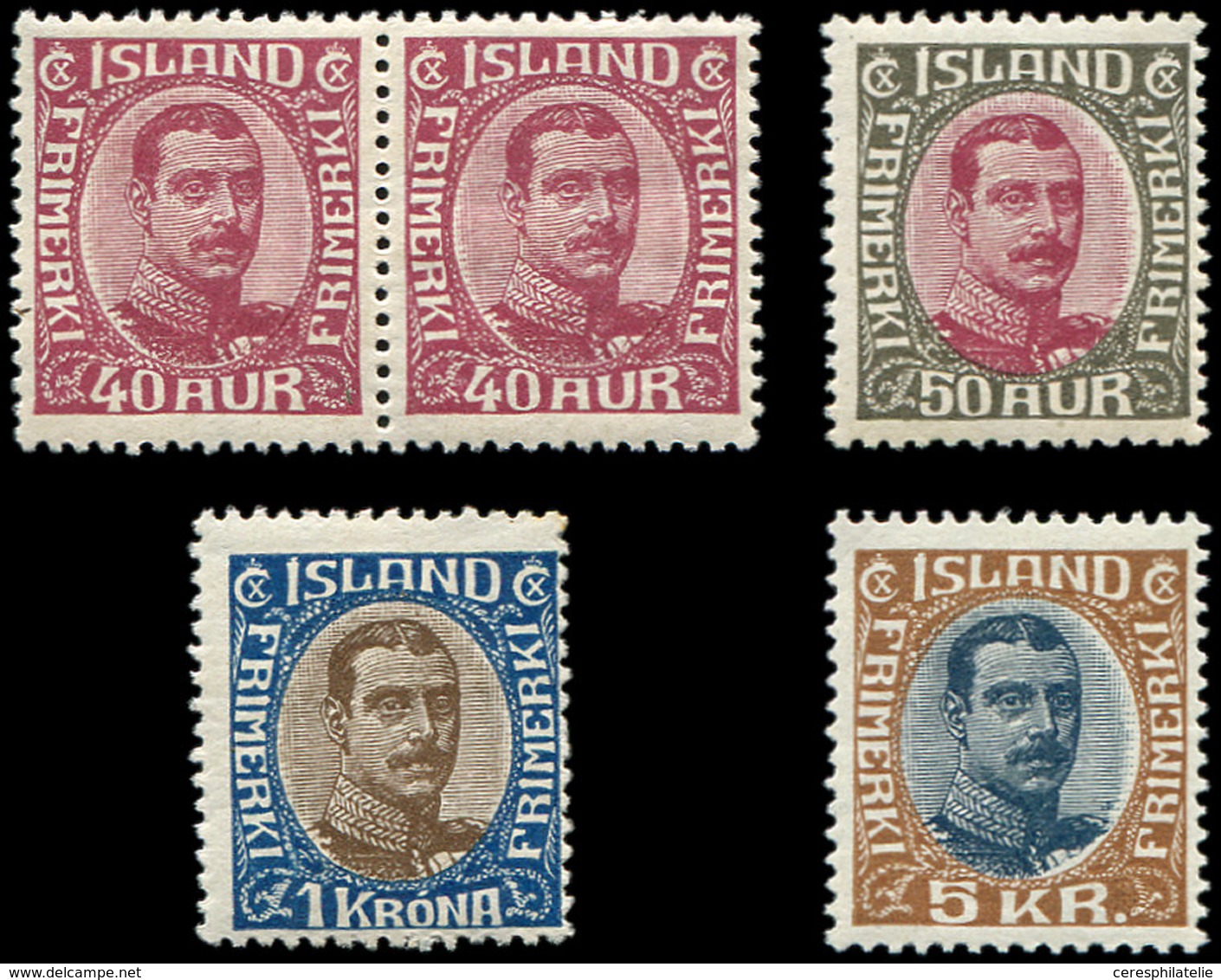 ** ISLANDE 93 PAIRE Et 94/97 : Christian X De 1920, TB - Used Stamps