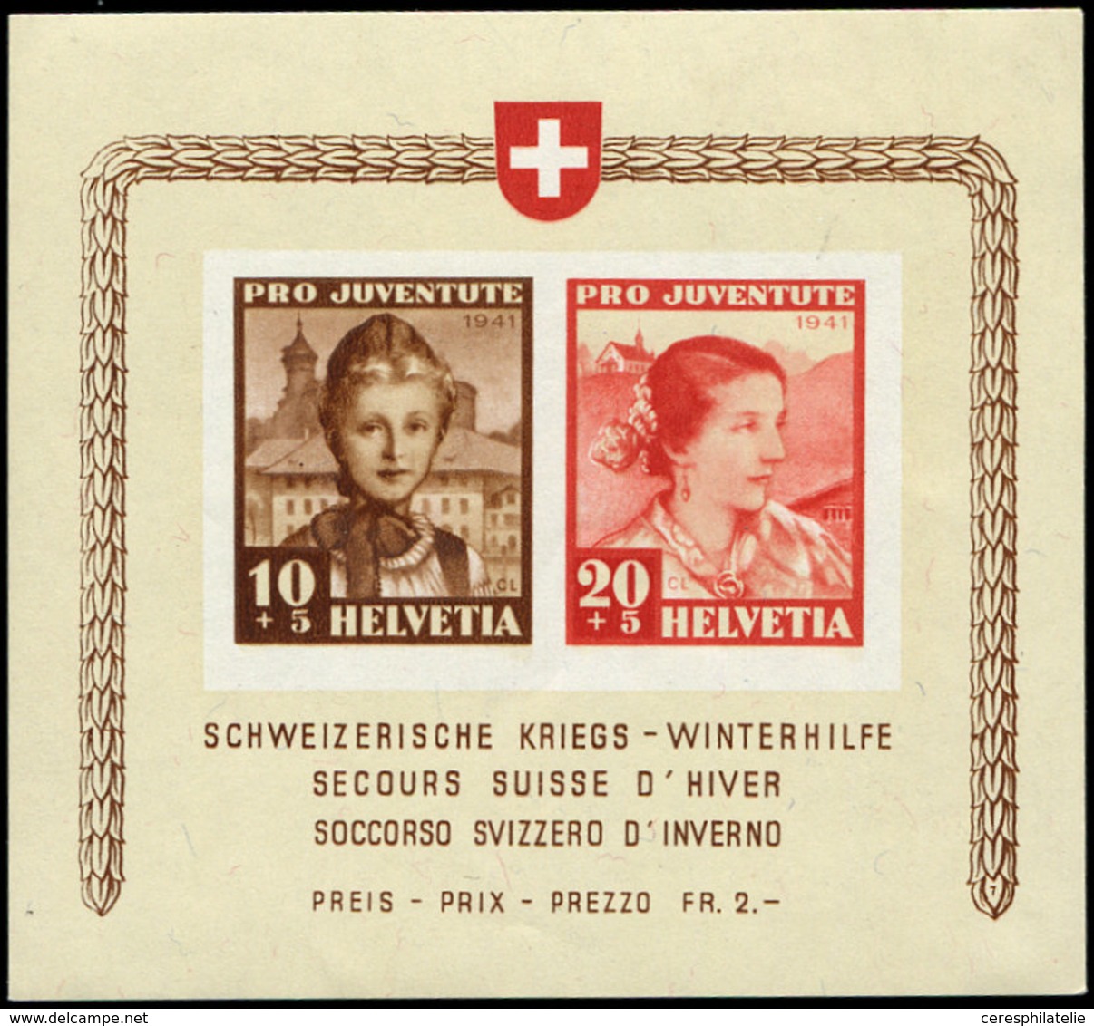 ** SUISSE BF 6 : Secours D'Hiver, TB - Blocks & Sheetlets & Panes