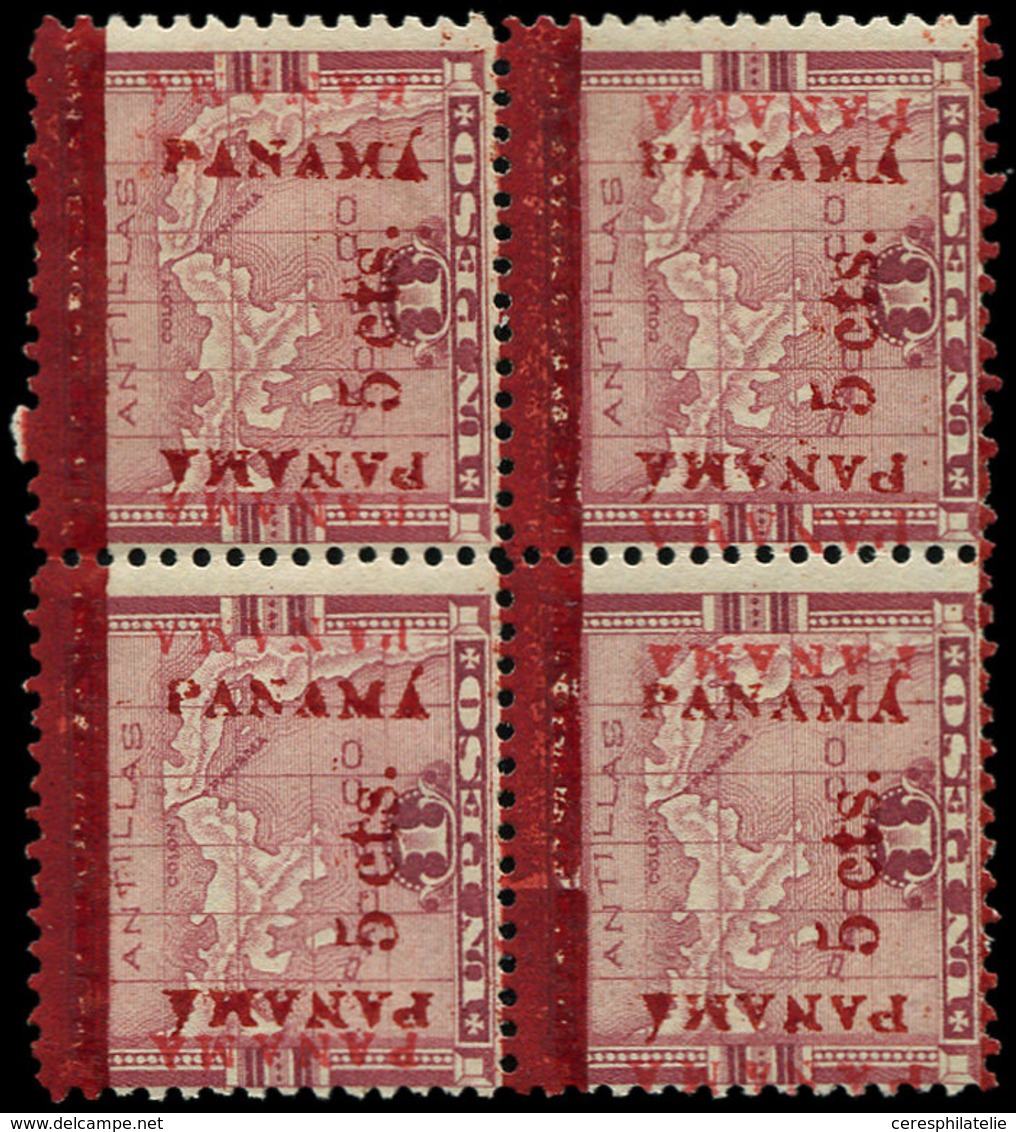 (*) PANAMA (REPUBLIQUE) 85 : 5c. Sur 1p. Carmin, Surcharges Diverses, TB - Panamá