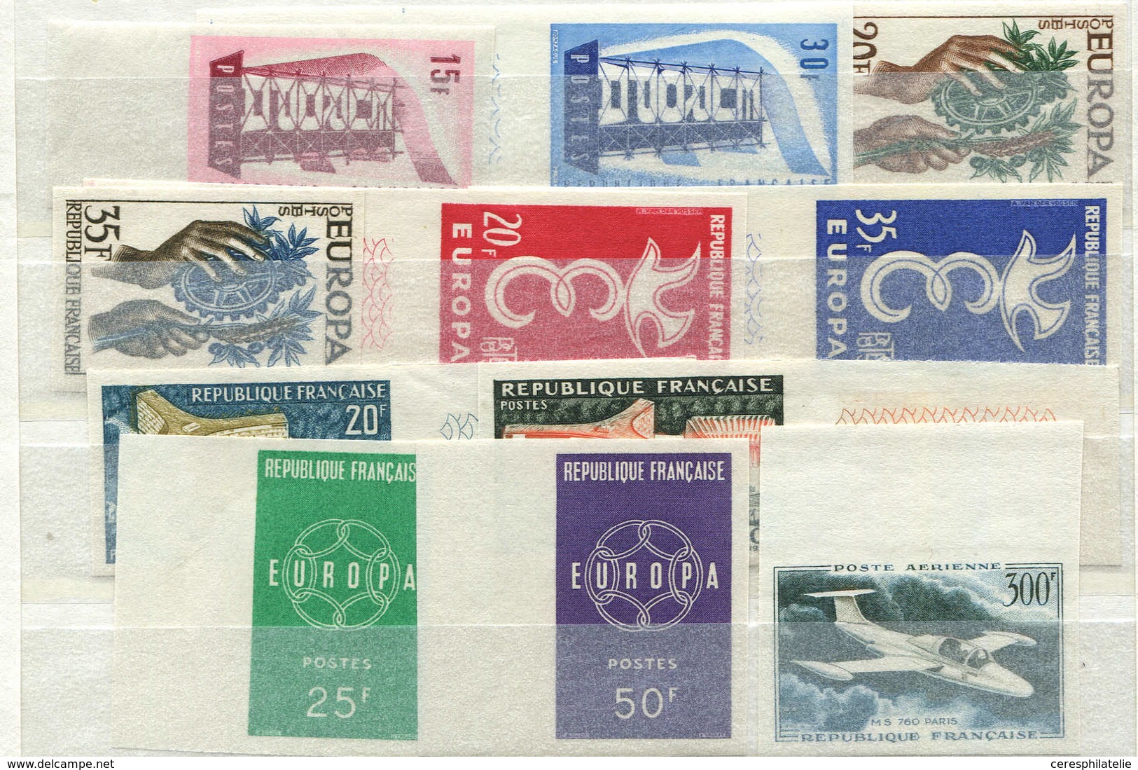 ** Lot De 11 Non Dentelés De 1956 à 59 Dont 8 Europa, TB - Colecciones (en álbumes)