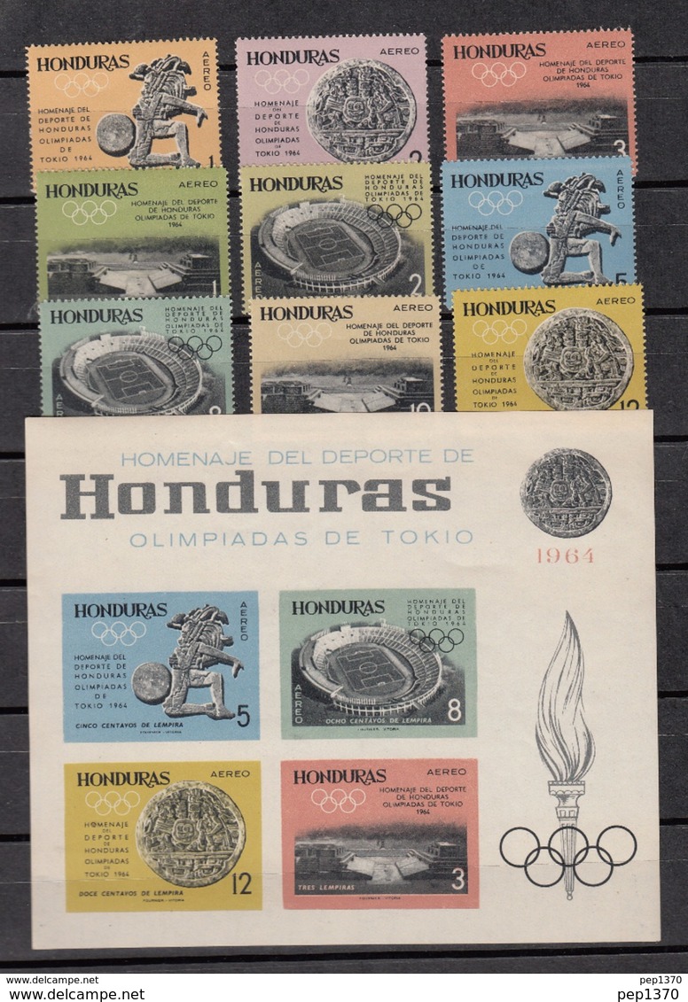 HONDURAS 1964 - OLYMPICS TOKYO 64 - YVERT  Nº 312-320** + BLOCK Nº 8** (CATALOGUE 125 Euro;) - Honduras