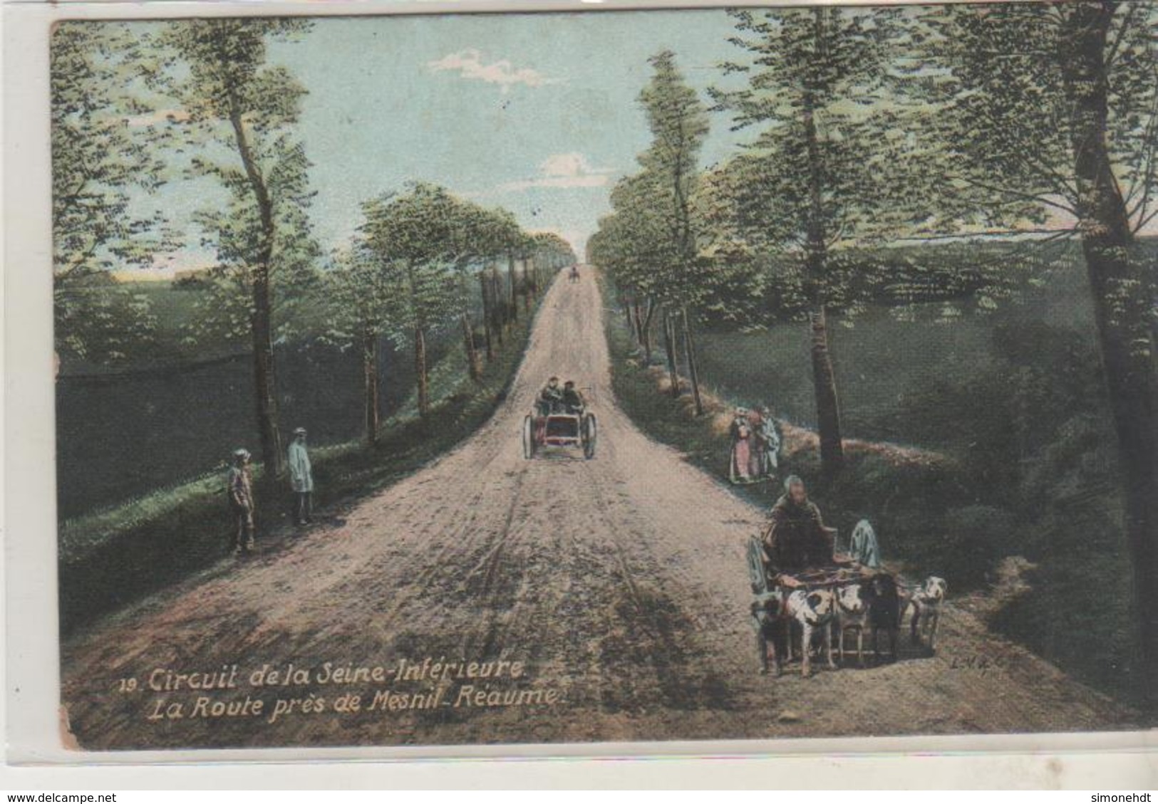 Circuit De La Seine Inférieure - La Route Prés De Mesnil- Réaume - Attelage De Chiens - Autres & Non Classés