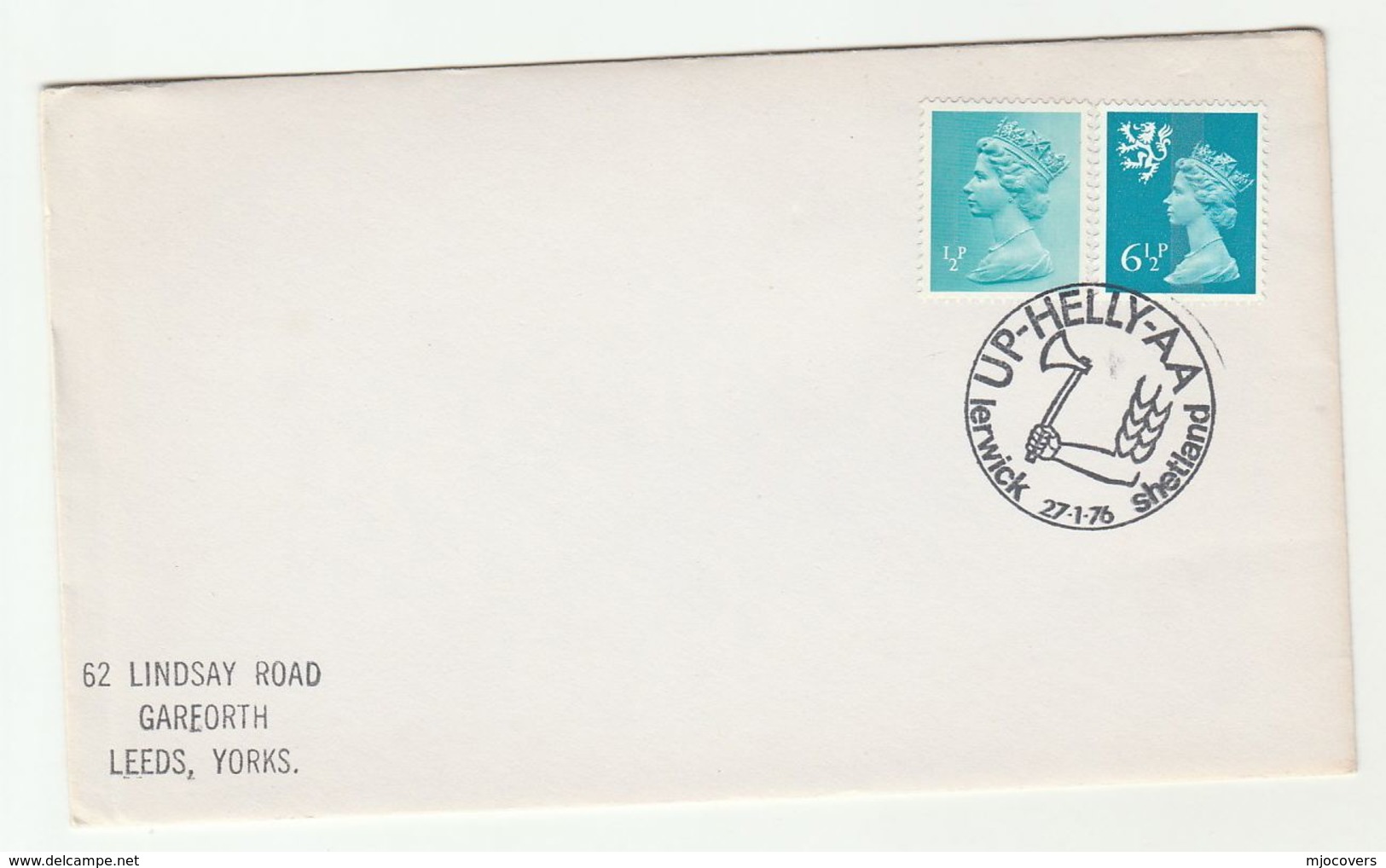 1976 LERWICK  UP HELLYAA Illus VIKING AXE Event Shetland Islands COVER Gb Vikings  Stamps - Other & Unclassified