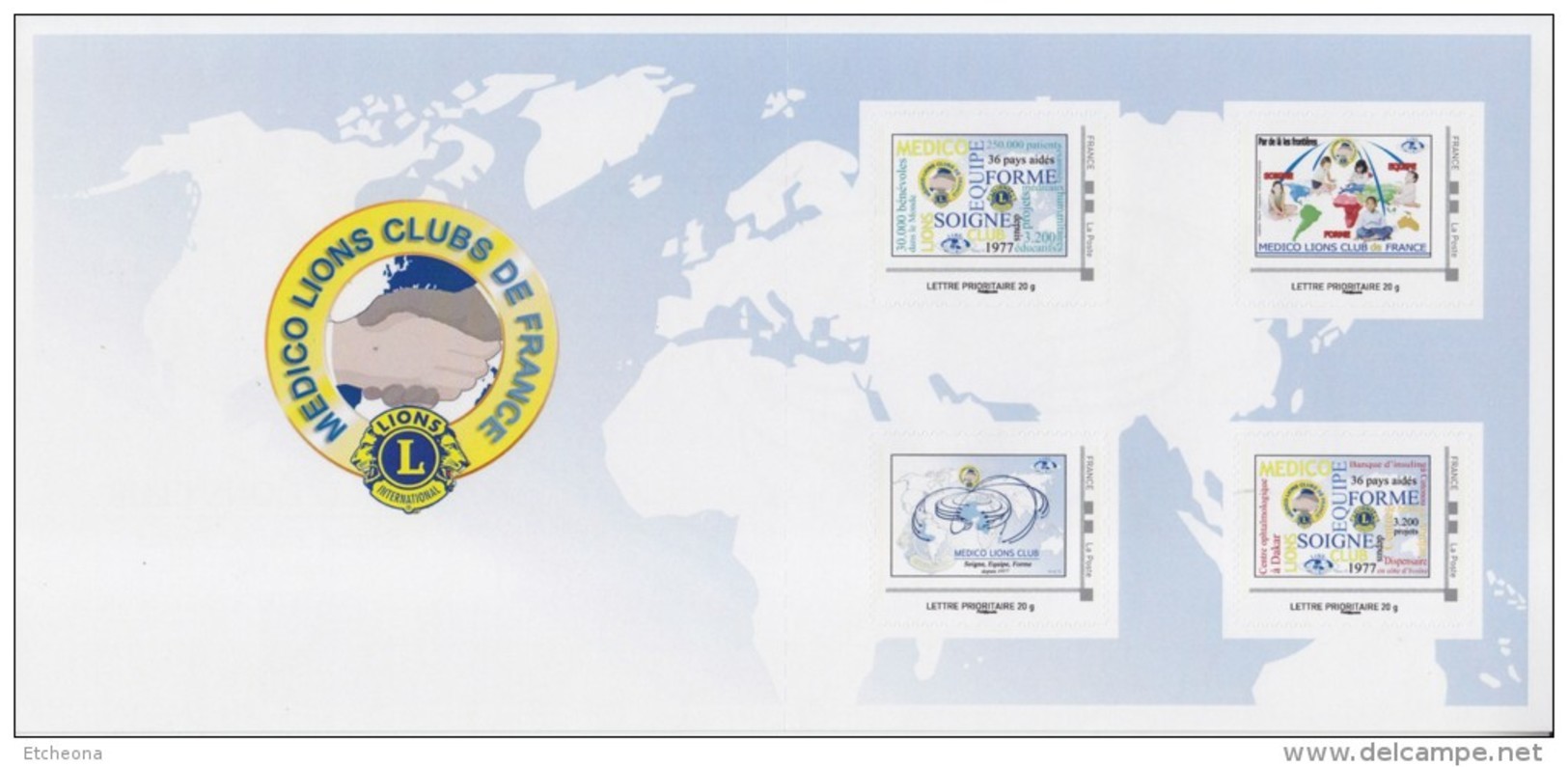 = Médico Lions Clubs De France, Lions International,  4 Tvp Différents, Lettre Prioritaire -20g Collector Neuf - Collectors