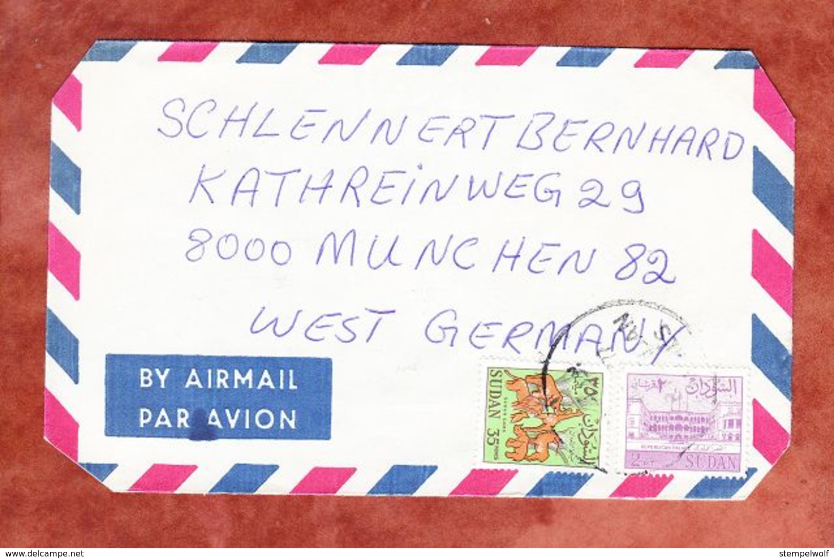 Luftpost, MiF Tiere U.a., Khartoum Nach Muenchen 1977 (53031) - Sudan (1954-...)