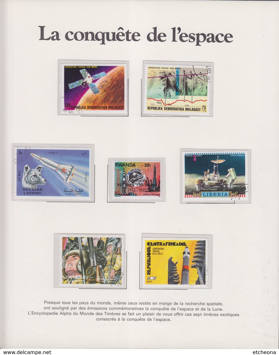 = Encart Double La Conquête De L'espace En 7 Timbres - Other & Unclassified