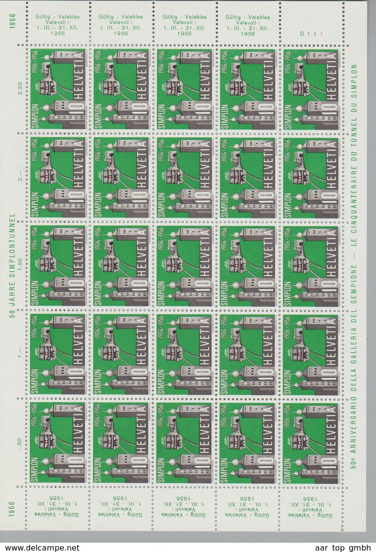 Schweiz 1956 Zu#325 Bogen D111 20 Marken - Altri & Non Classificati