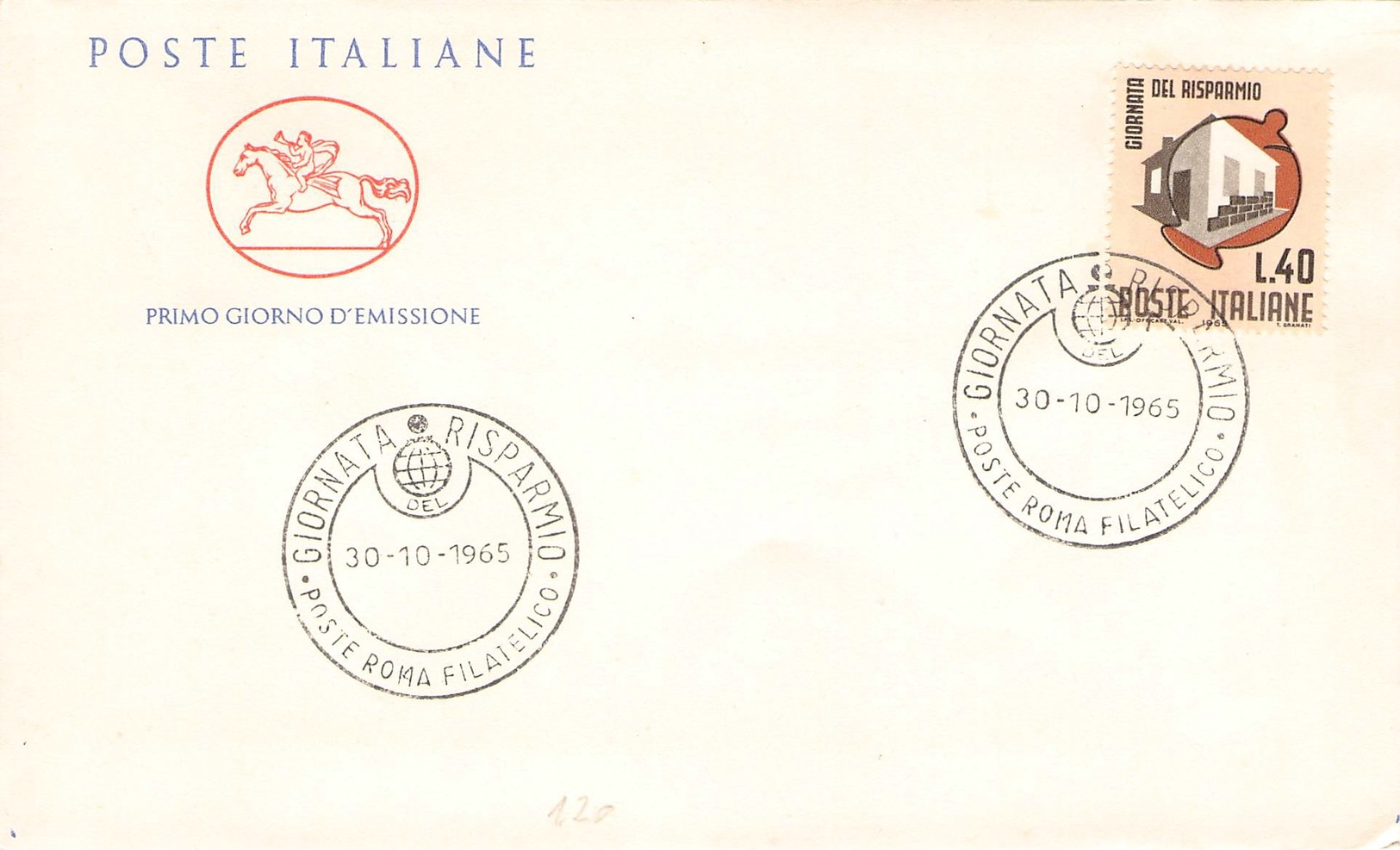 ITALIEN - FDC 1965 GIORNATA DEL RISPARMIO Mi #1192 - FDC