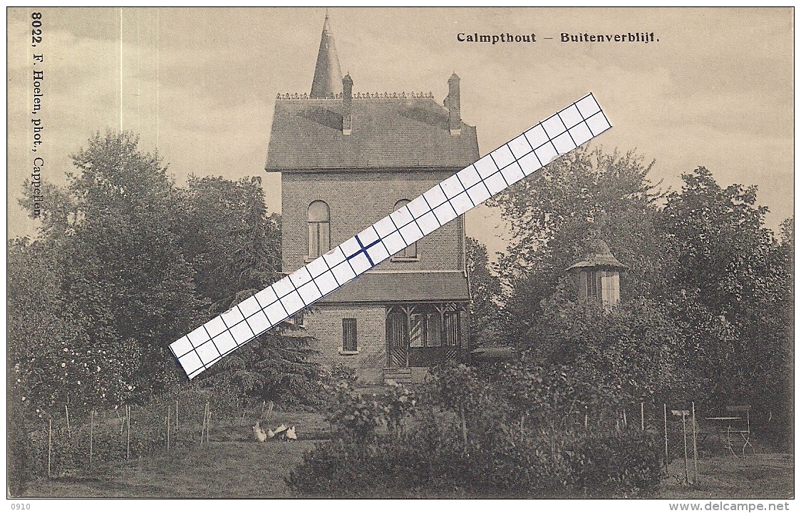 CALMPTHOUT-KALMTHOUT "BUITENVERBLIJF"HOELEN 8022 UITGIFTE 12.07.1914 TYPE 5 - Kalmthout