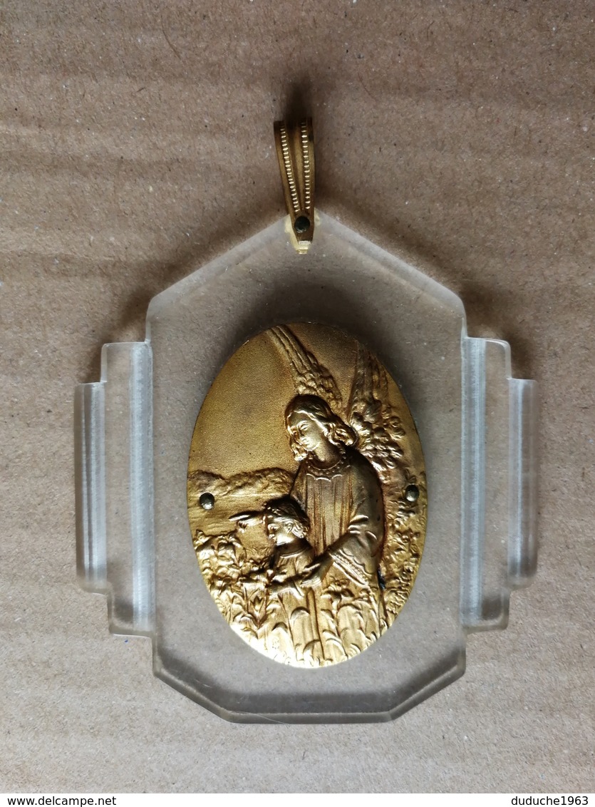 Religion ésotérisme - Ancienne Médaille Laiton Sur Plaquette - Religion & Esotérisme