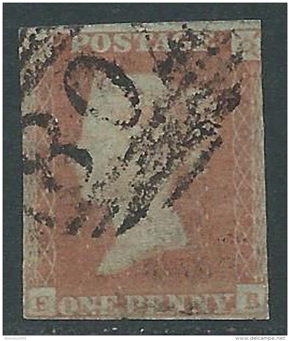 1841 GREAT BRITAIN USED PENNY RED 1d SG 7 PLATE 9 (EB) - Gebruikt