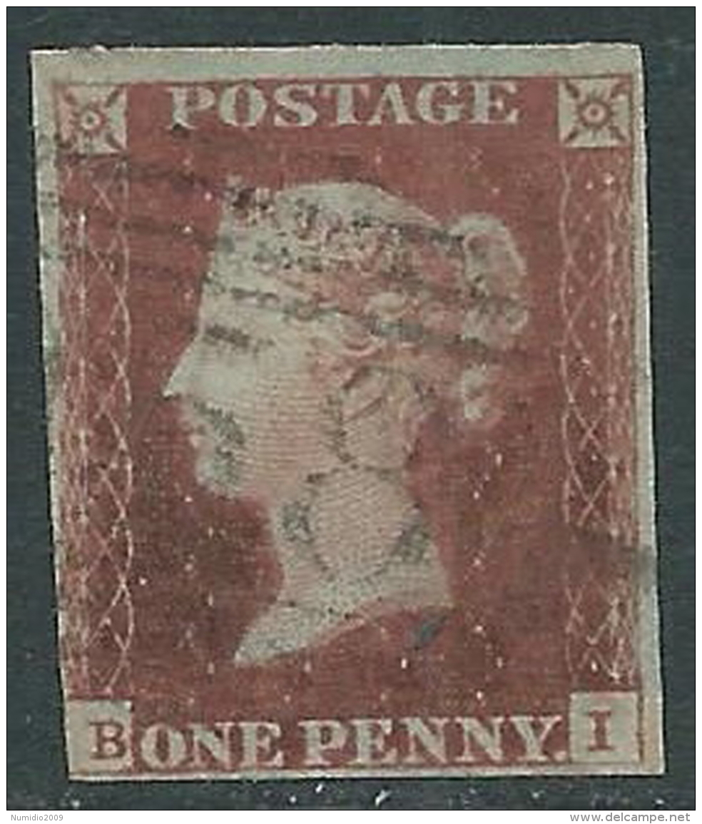 1841 GREAT BRITAIN USED PENNY RED 1d SG 8(BI) - Usati