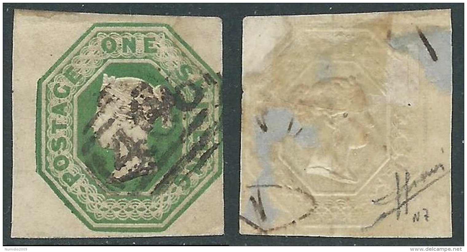 1847-54 GREAT BRITAIN USED REGINA VITTORIA SG 54 1s - Oblitérés