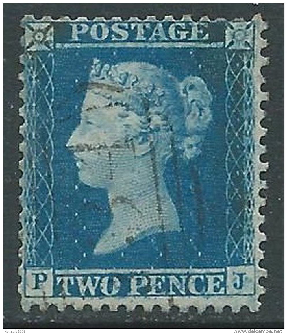 1854-57 GREAT BRITAIN USED PENNY BLUE 2d SG34/35 P14 (PJ) - Gebruikt