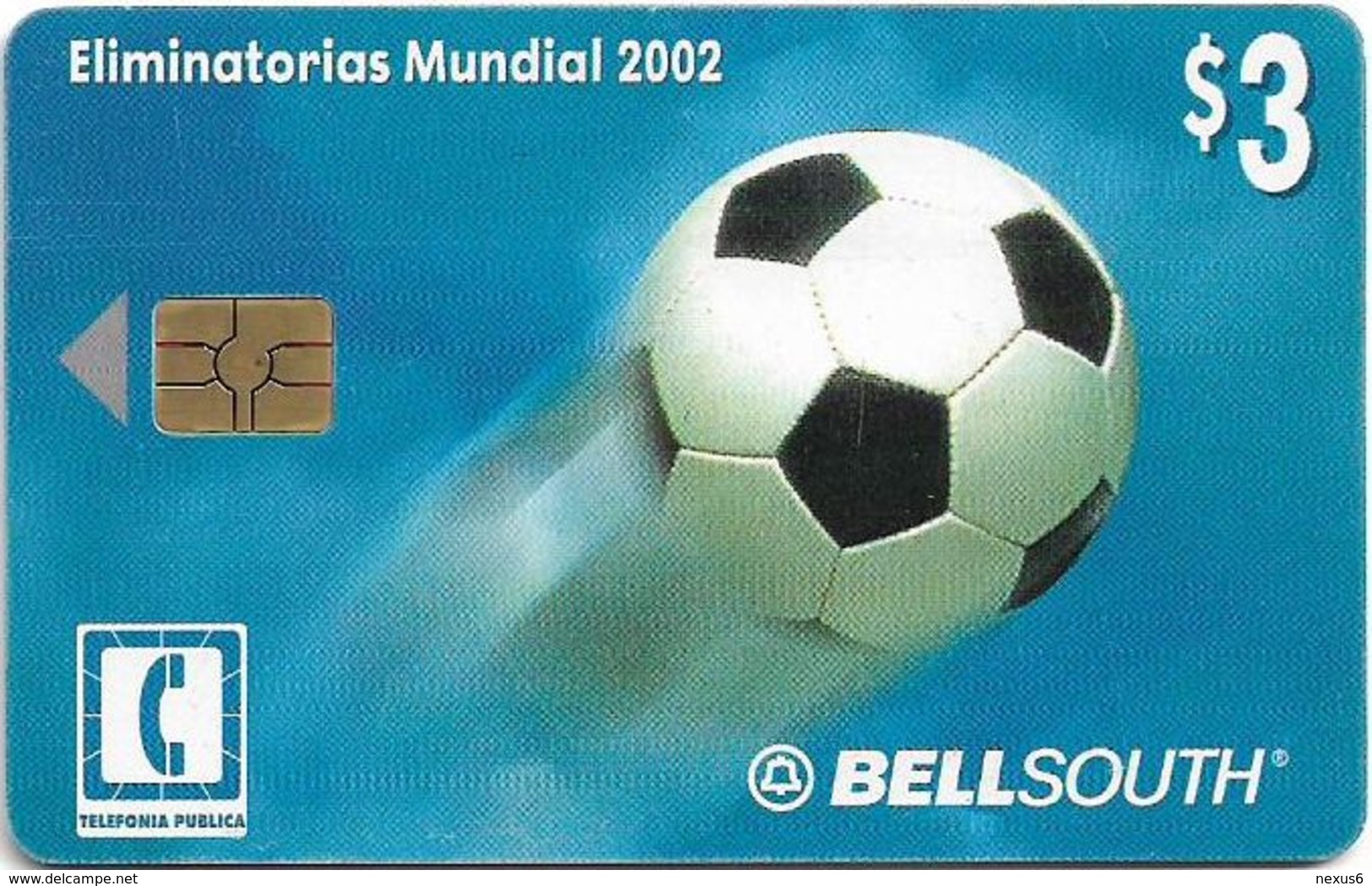 Ecuador - Bell South - Eliminatorias Mundial 2002 Football - 04.2002, 3$, Used - Equateur