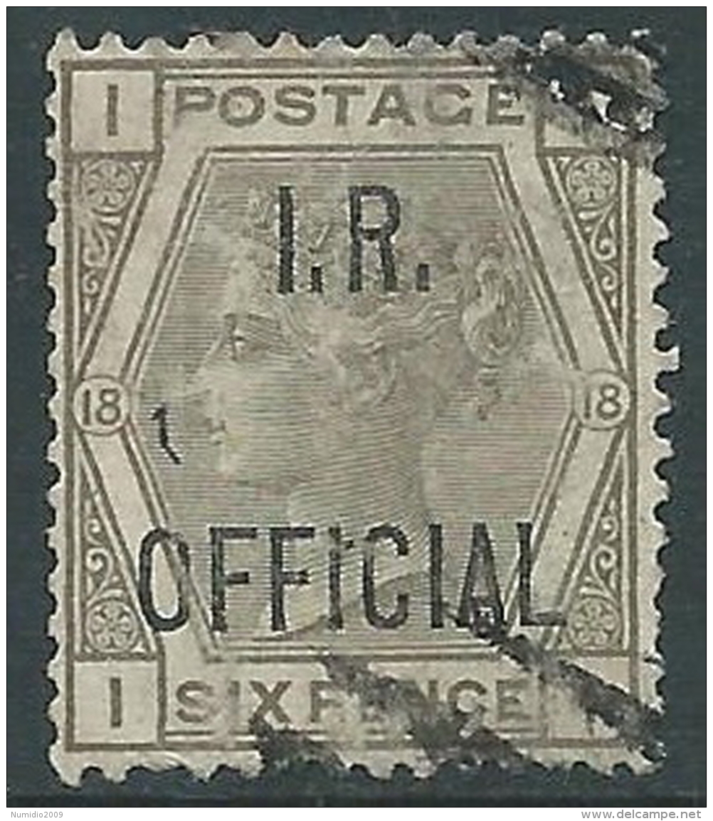 1882-1901 GREAT BRITAIN USED OFFICIAL STAMPS O4 6d PLATE 18 GREY (II) - Dienstzegels