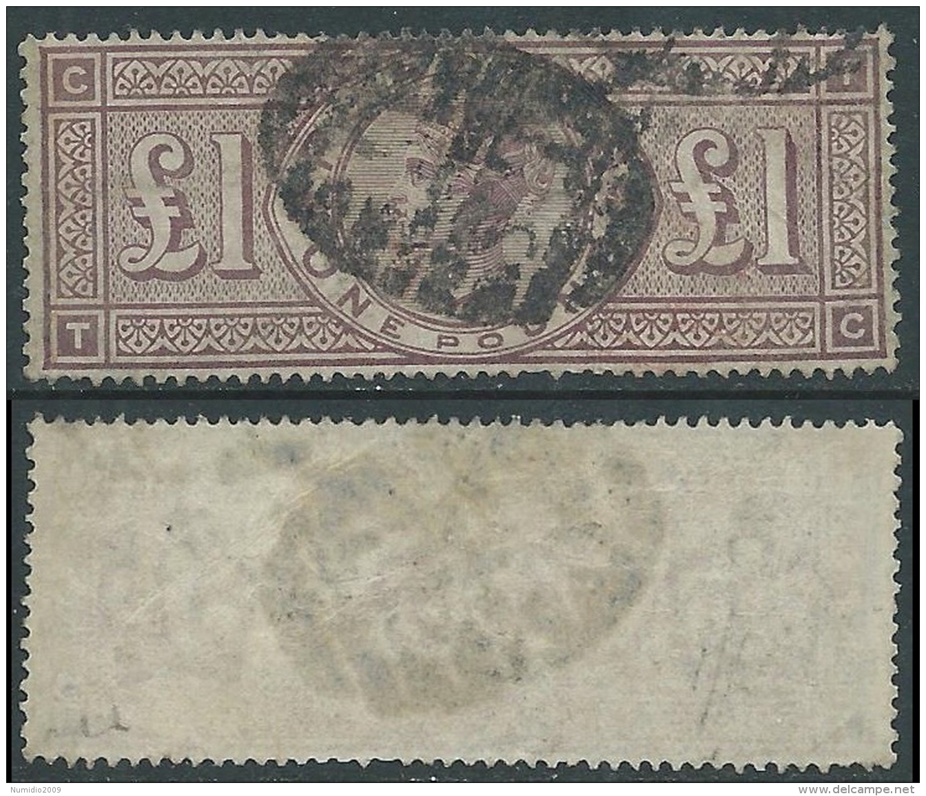 1884 GREAT BRITAIN USED SG 185 1&pound; BROWN LILAC (TC) - Used Stamps