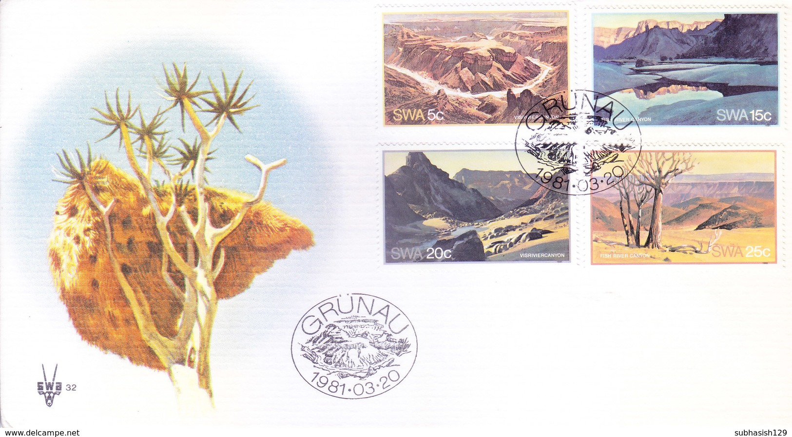 SOUTH WEST AFRICA : FIRST DAY COVER WITH INFORMATION BROCHURE INSIDE : FISH RIVER CANYON : 20-03-1981 - Other & Unclassified