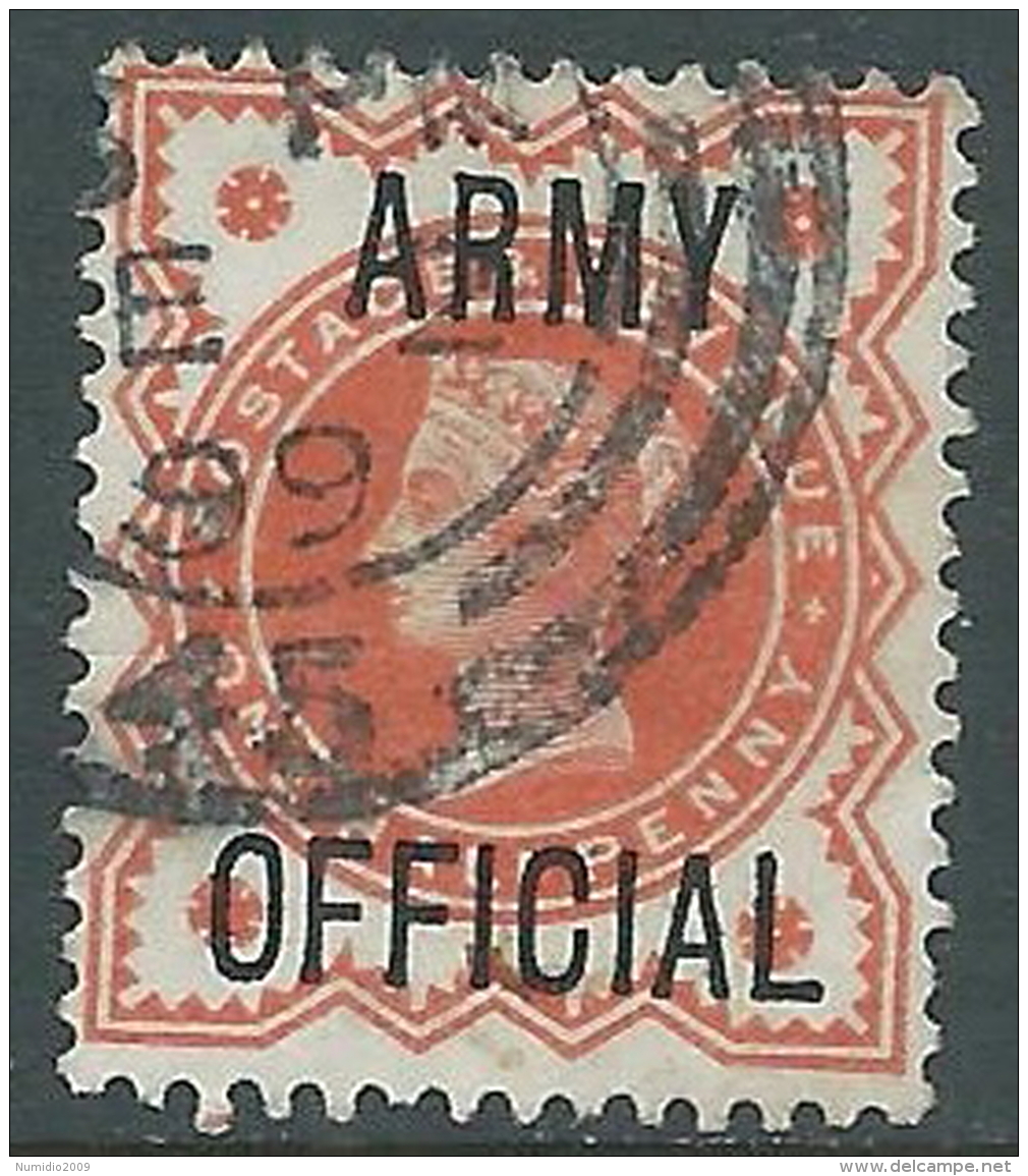 1896-1901 GREAT BRITAIN USED OFFICIAL STAMPS O41 1/2d VERMILION - Dienstzegels