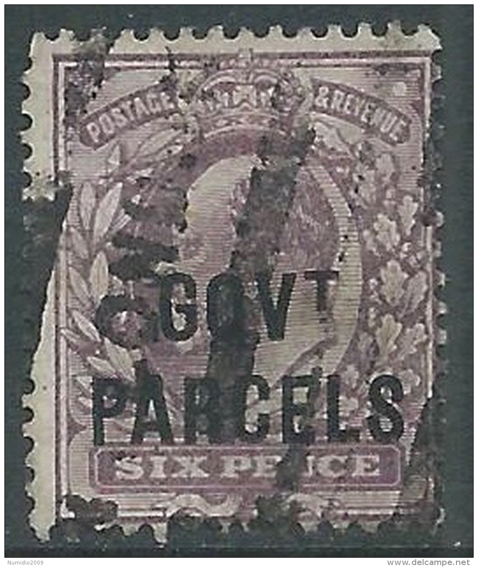 1902 GREAT BRITAIN USED OFFICIAL STAMPS O76 6d PALE DULL PURPLE - Servizio