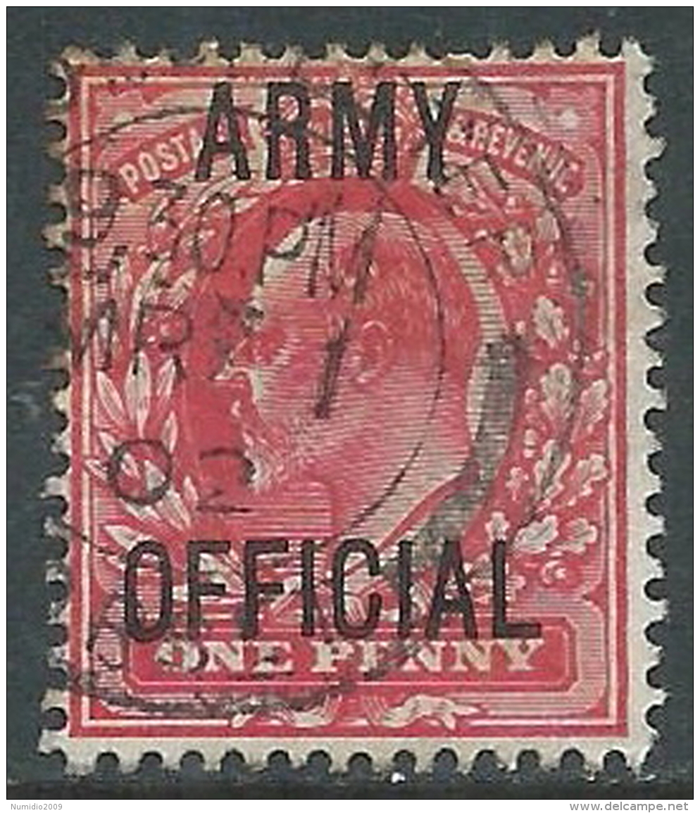 1902-03 GREAT BRITAIN USED OFFICIAL STAMPS O49 1d SCARLET - Servizio