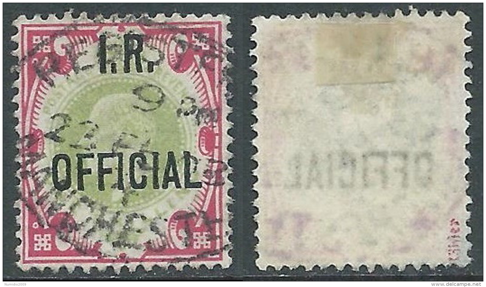 1902-04 GREAT BRITAIN USED OFFICIAL STAMPS O24 1s DULL GREEN AND CARMINE - Officials