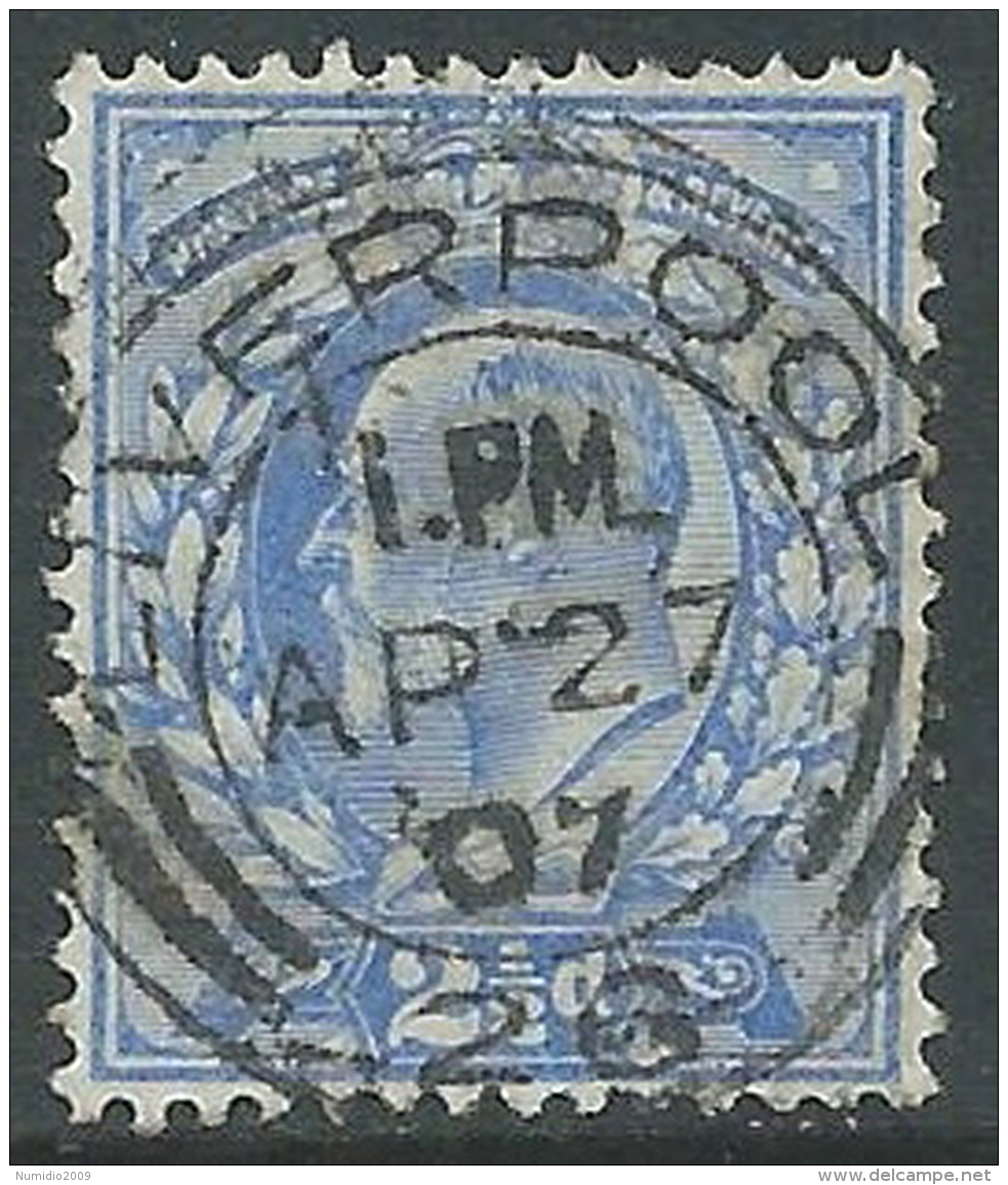 1902-10 GREAT BRITAIN USED SG 230 2 1/2d ULTRAMARINE - Usati