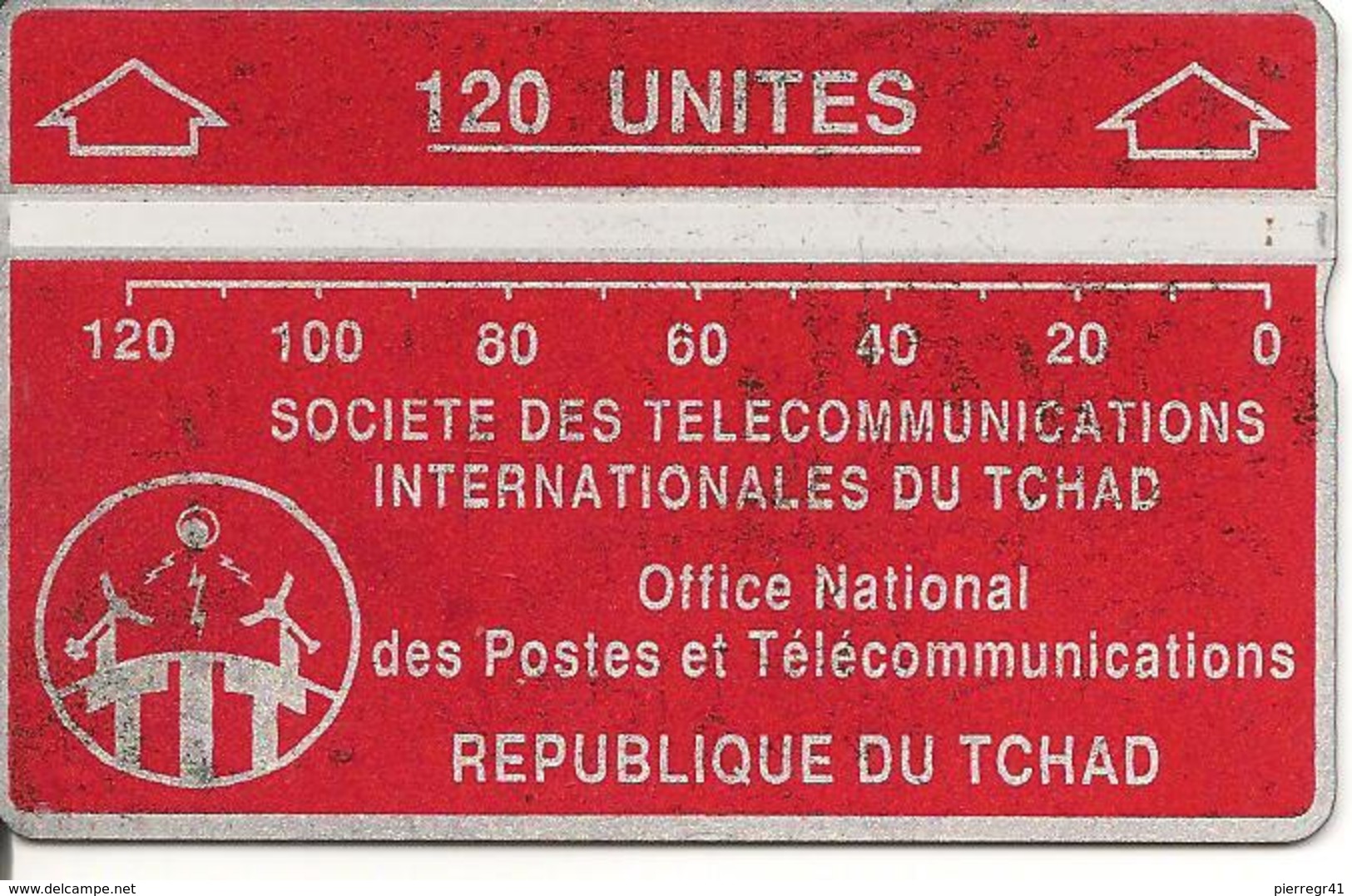 CARTE MAGNETIQUE-TCHAD-120U-ROUGE-V° N° En Bas A Droite Inversé-506A02681-UTILISE-BE - Tsjaad