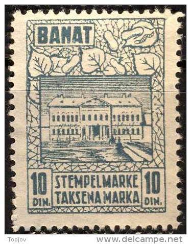 YUGOSLAVIA - JUGOSLAVIA  - BANAT - SILKWORM - SILK  - Mint -1942 - RARE REVENUE STAMP - Textil