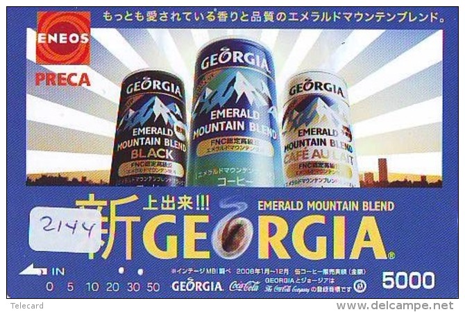 Carte Prépayée  Japon  * COCA COLA  (2144) GEORGIA *  JAPAN Phonecard *  PREPAID CARD - Advertising