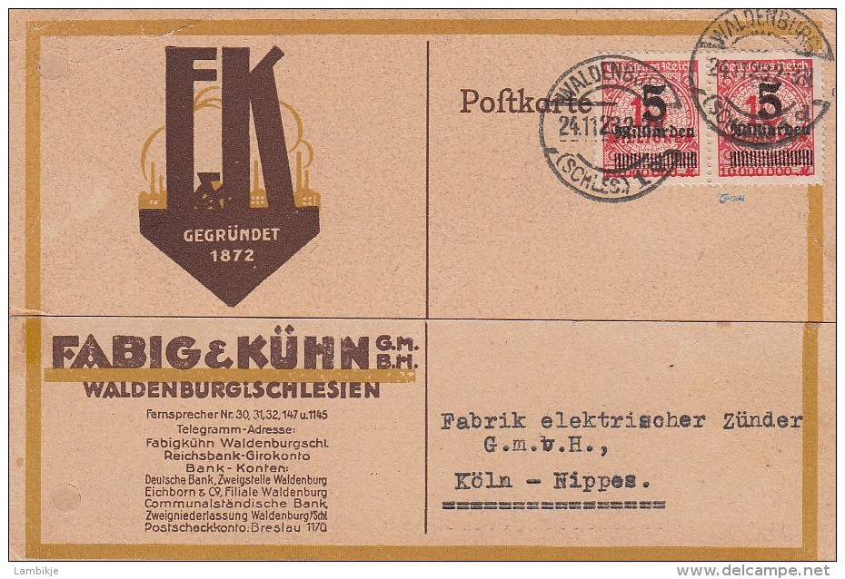 Deutsches Reich Postkarte 1923 INFLA (Repariert Und Geprufft) - Sonstige & Ohne Zuordnung