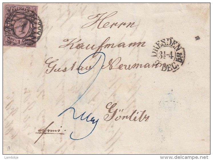 AD Sachsen Brief 1858 - Sachsen