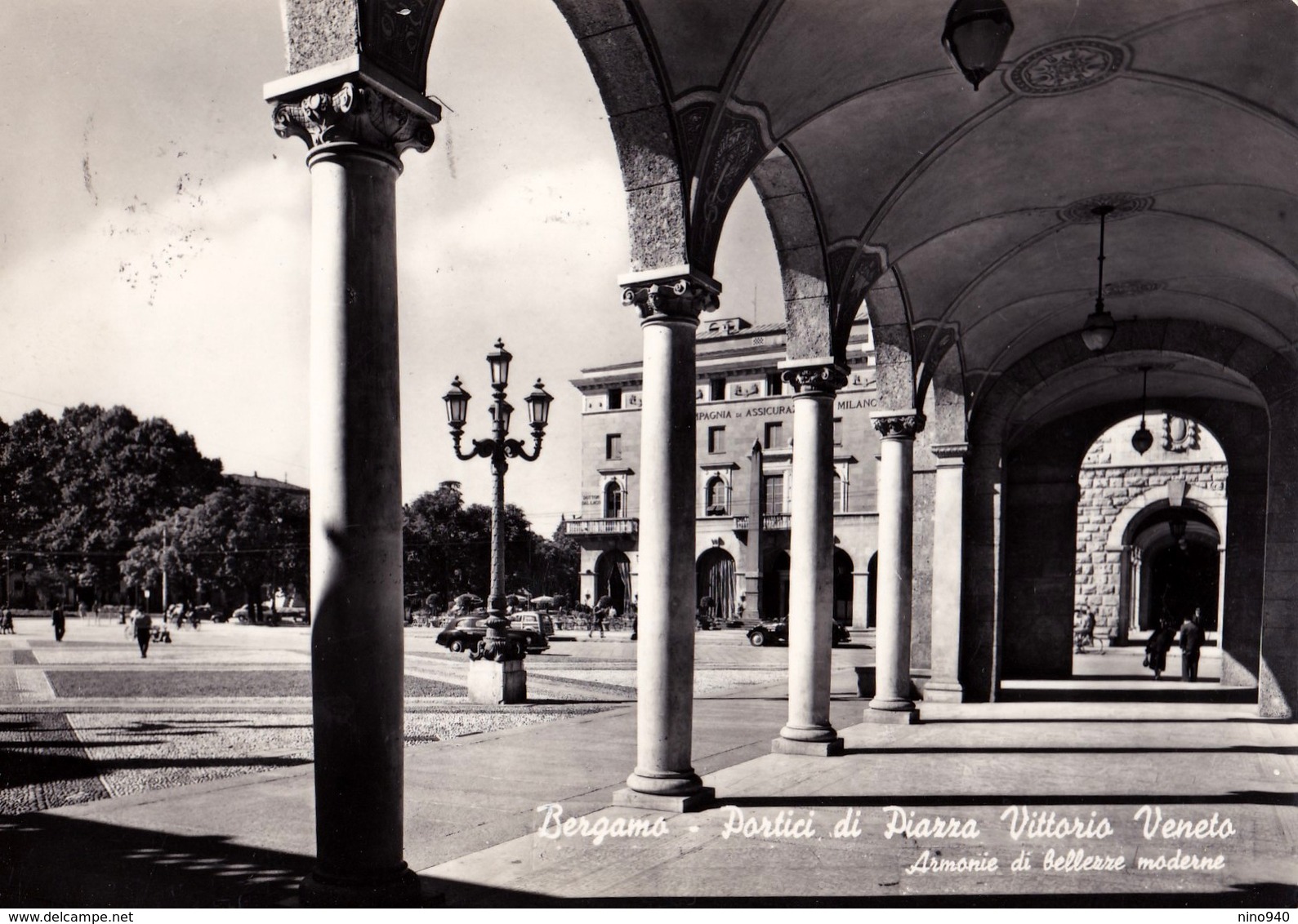 BERGAMO - PORTICI DI PIAZZA VITTORIO VENETO - F/G - V: 1957 - Bergamo