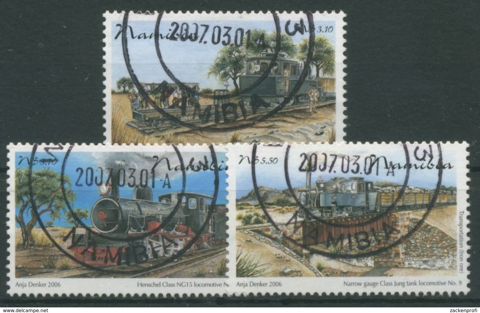 Namibia 2006 100 Jahre Eisenbahn In Namibia 1209/11 Gestempelt - Namibia (1990- ...)