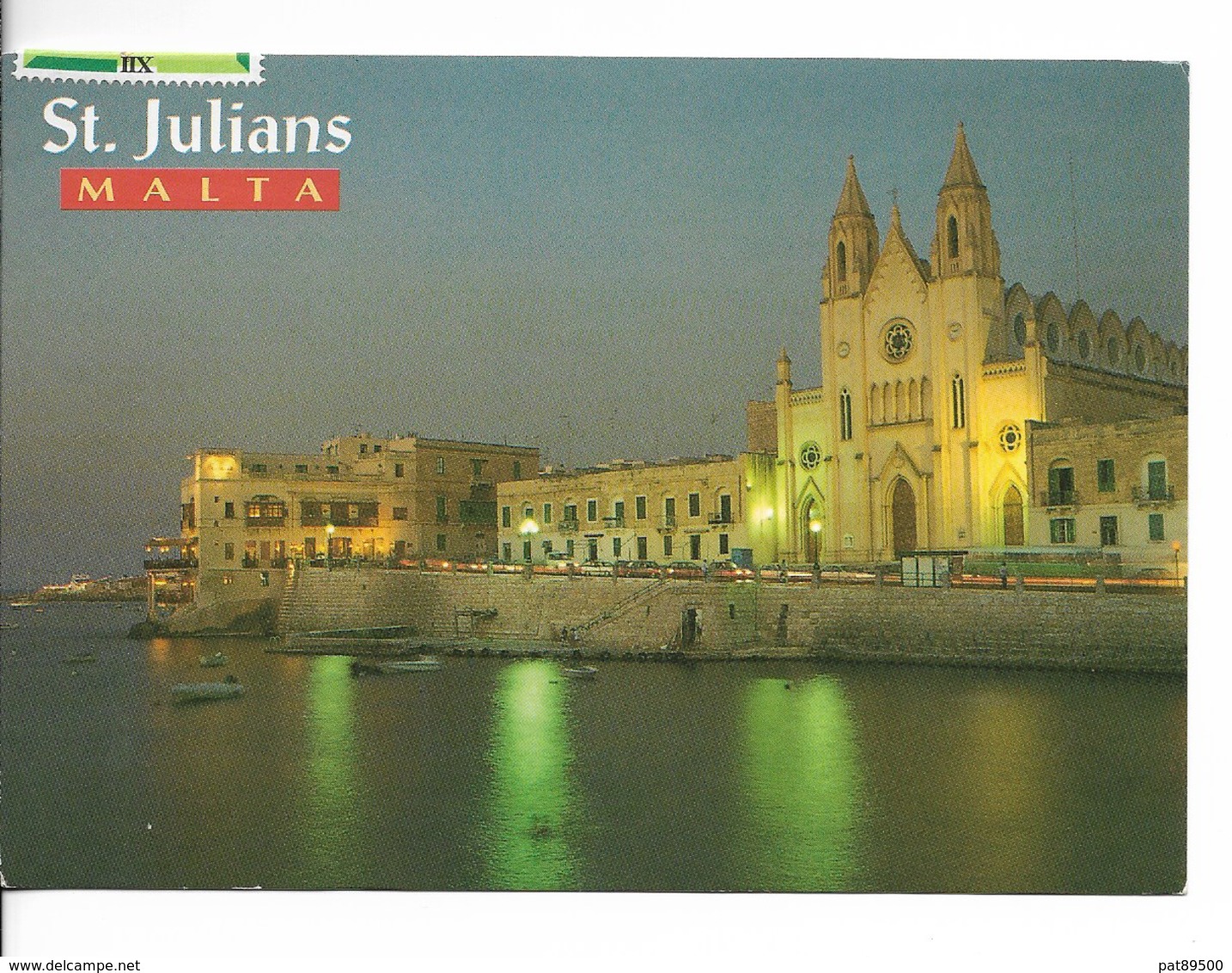 MALTE : ST JULIANS  Vue De Nuit / CPM Voyagée 1995 / Timbre Horloge De 1995 / TBE - Malte