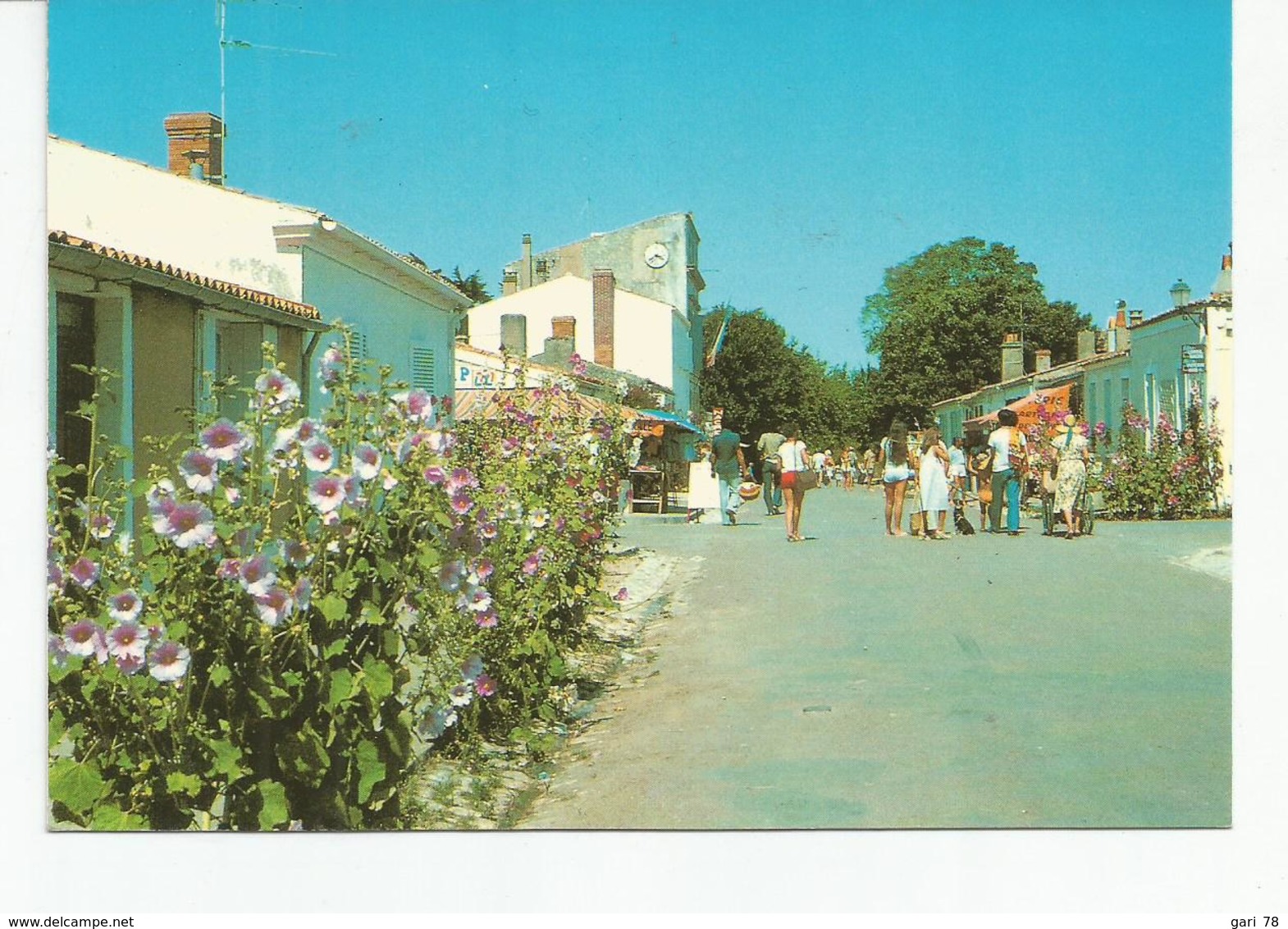 CP ILE D'AIX 'Charente Maritime ) Rue Gourgaud Et Ses Roses Trémières - Autres & Non Classés