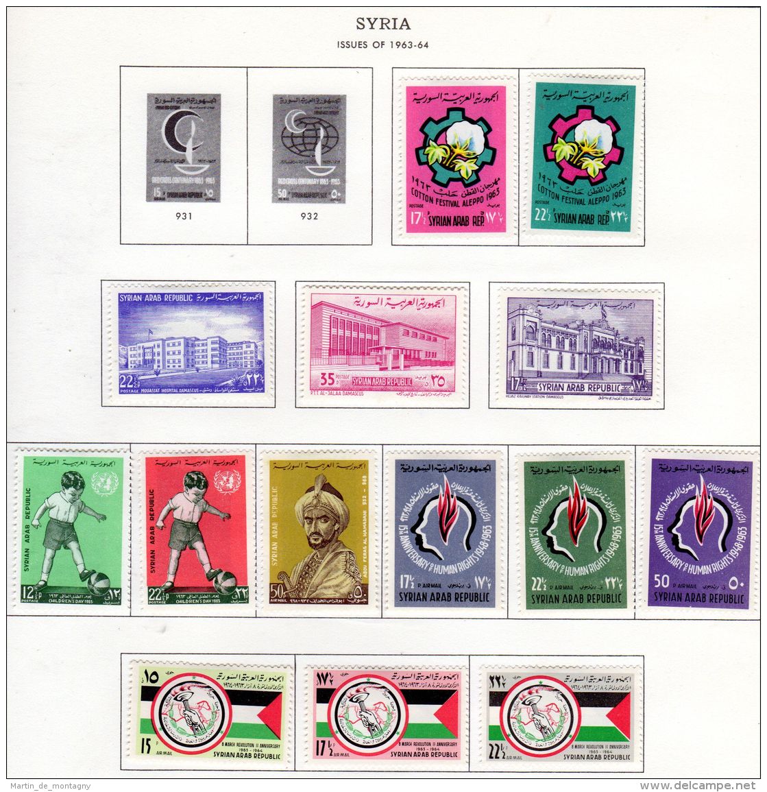 Kleine Sammlung SYRIEN; von 1961 - 1971, neu mit Falz, postfrisch, gestempelt, gem. Scan, Los 49830