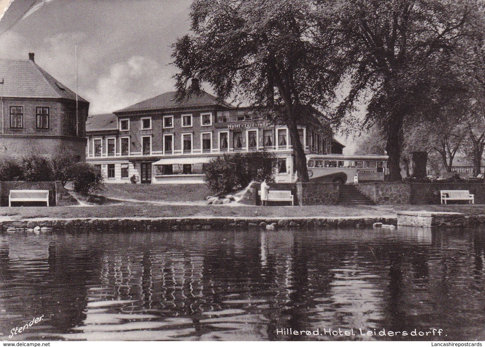 Postcard Hillerod Hotel Leidersdorff Denmark Real Photo PU 1956 My Ref  B22656 - Denmark