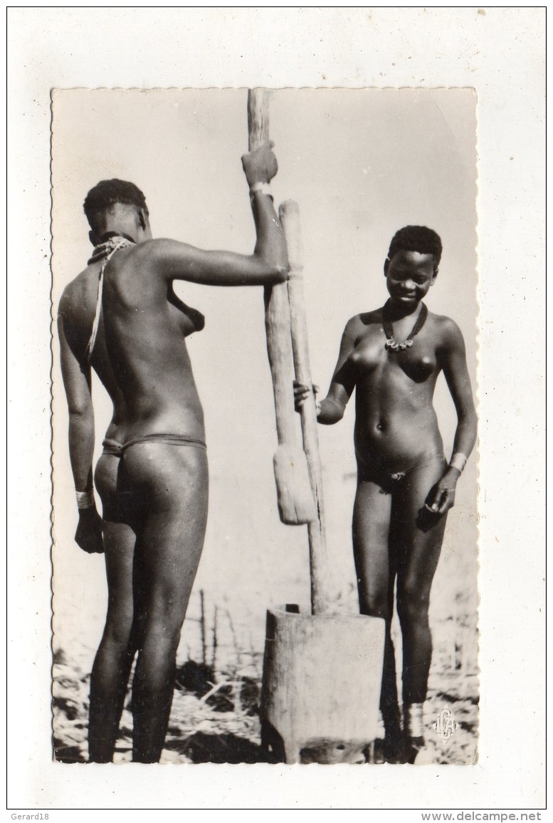 (Tchad) MAYO-KEBBI -femmes Nue - Pileuses De Mil 1966 - Chad