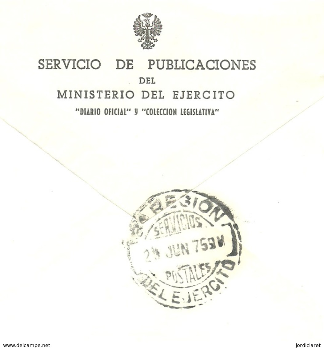 MINISTERIO DEL EJERCITO 1975 - Franquicia Militar