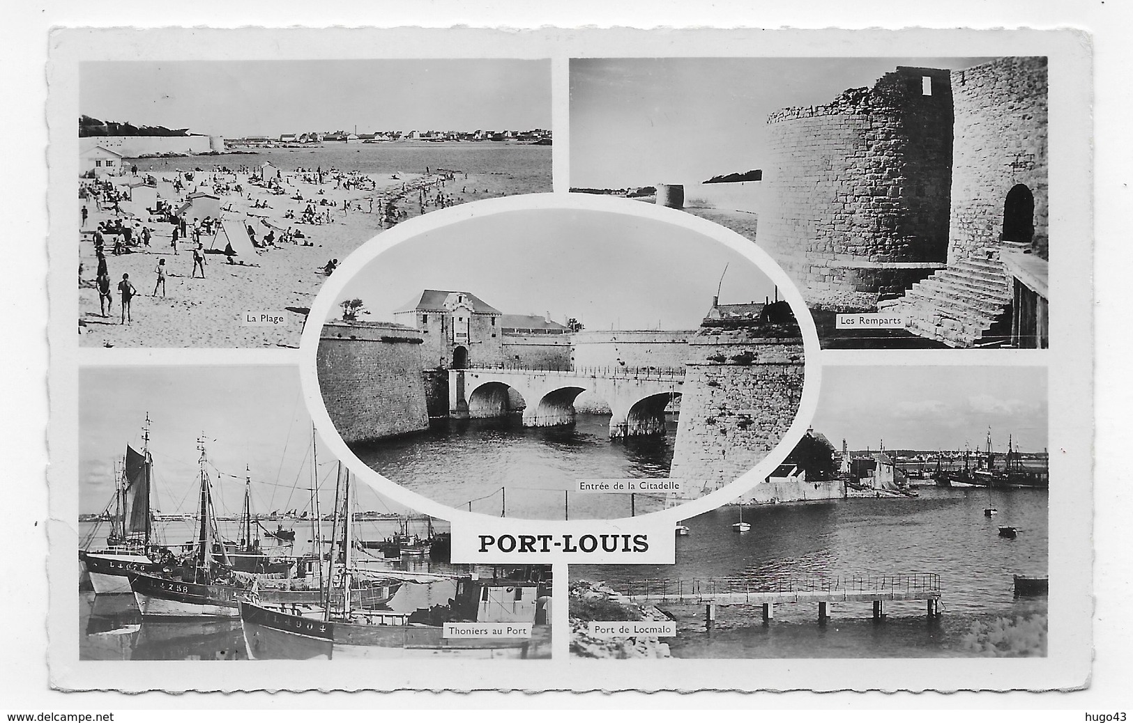 (RECTO / VERSO) PORT LOUIS - MULTIVUES - BEAU CACHET ET BEAU TIMBRE - FORMAT CPA VOYAGEE - Port Louis