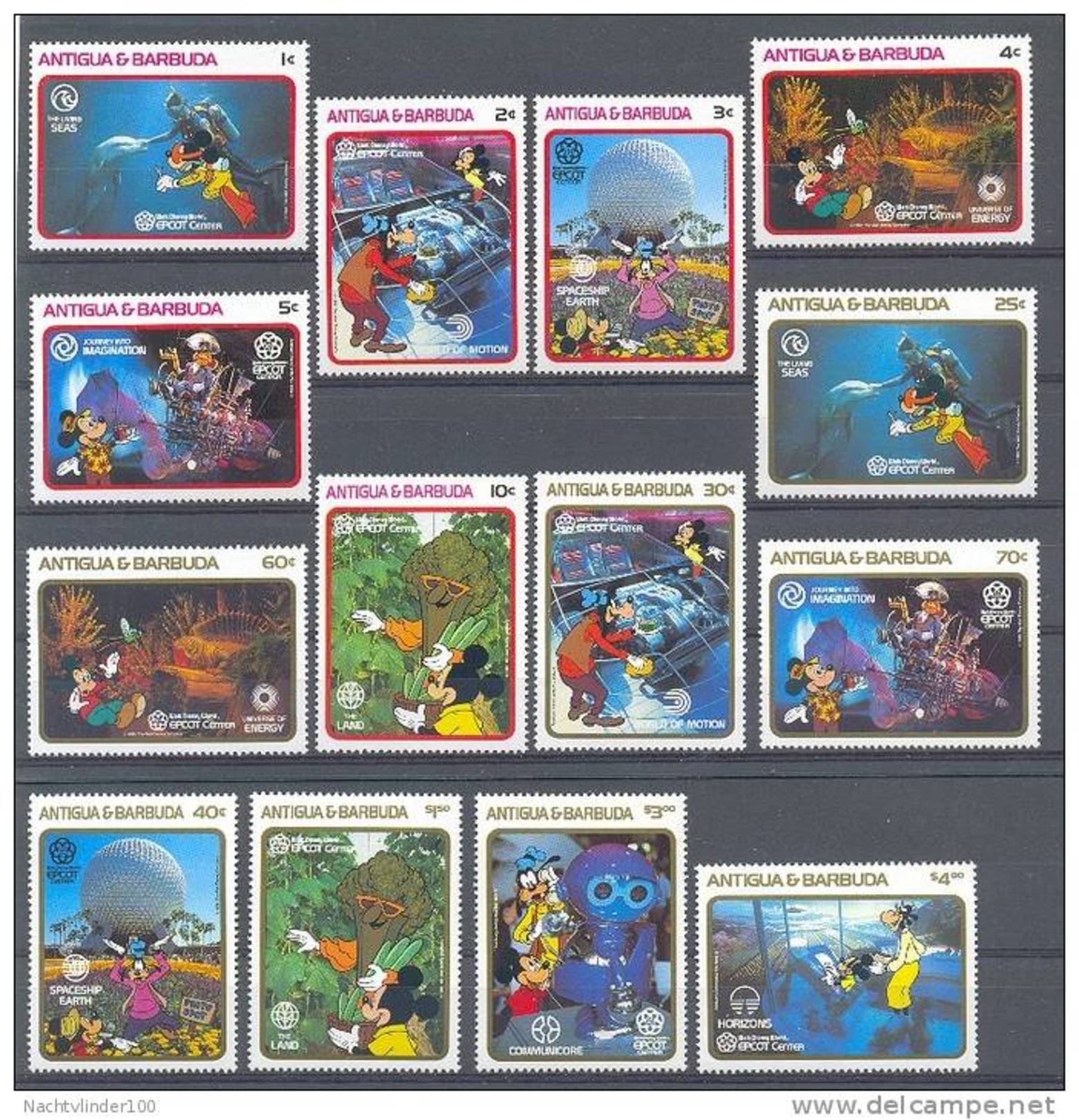 NctA188 WALT DISNEY MICKEY GOOFY WETENSCHAP TECHNIEK EPCOT CENTRE SCIENCE TECHNOLOGY ANTIGUA & BARBUDA 1988 PF/MNH - Disney