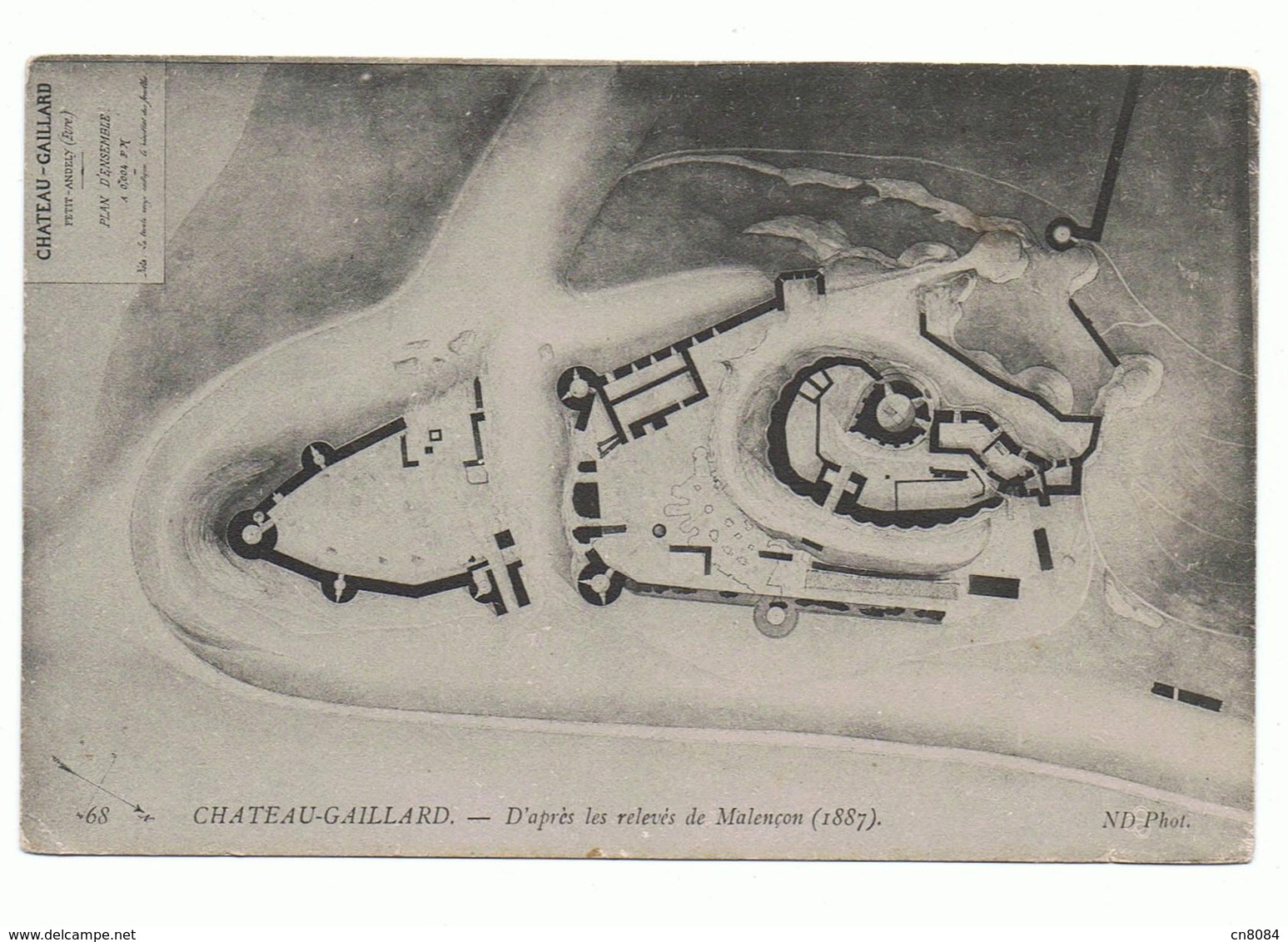 CHATEAU GAILLARD - 27 - PETIT ANDELY -PLAN ENSEMBLE D`APRES MALENCON 1887 - Autres & Non Classés