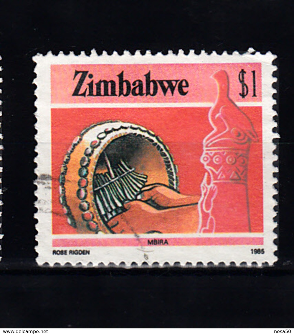 Zimbabwe 1985 Mi Nr 328 ,  Mbira, Muziek -2 - Zimbabwe (1980-...)