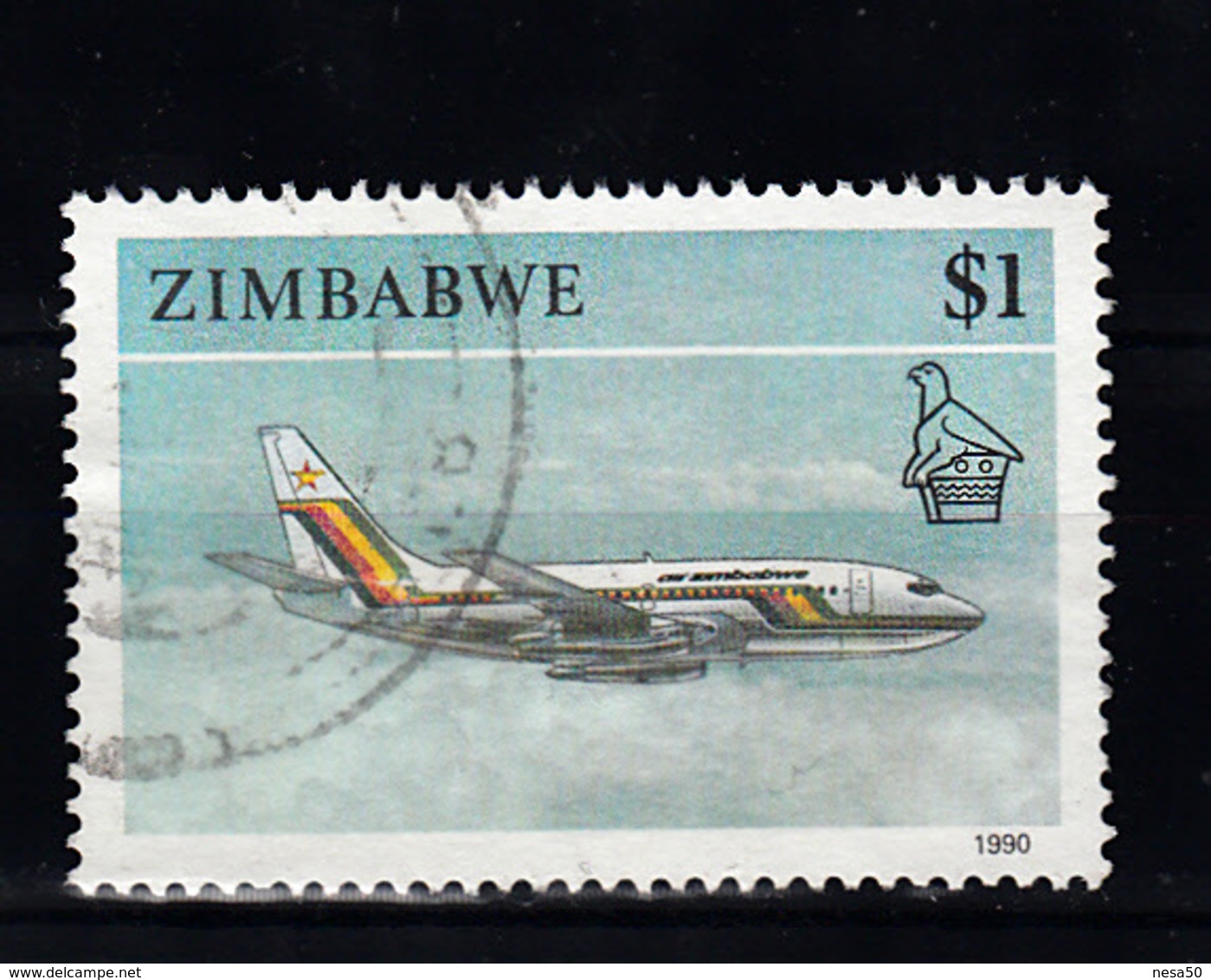 Zimbabwe 1990 Mi Nr 434 , Vliegtuig, Plane -2 - Zimbabwe (1980-...)