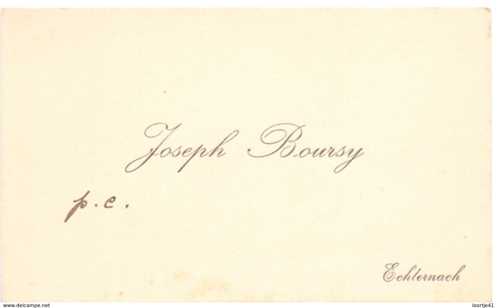 Visitekaartje - Carte Visite - Joseph Boursy - Echternach - Cartes De Visite