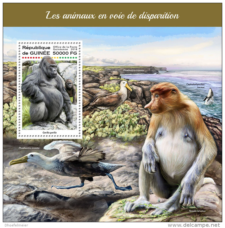 GUINEA REP. 2018 MNH** Gorillas Endangered Animals S/S - OFFICIAL ISSUE - DH1823 - Gorilles